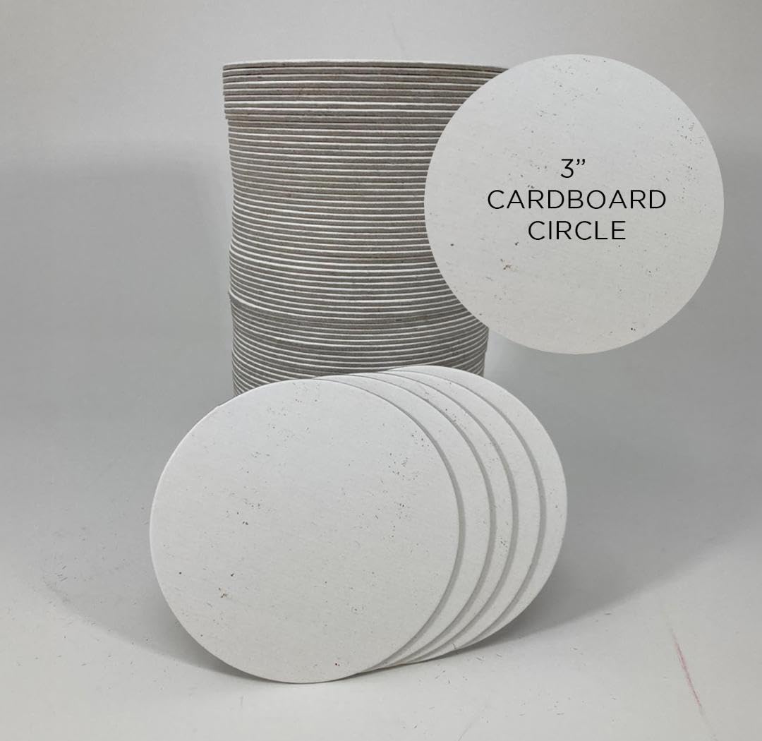 Scribbles Cardboard Circles for Crafts, Set of 100, Three inch Circle Great for Arts and Crafts Can be Used for Name Tags Coasters Ornaments Painting Drawing Decorating Camp Activity.