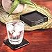 DACASSO Classic Leatherette Coaster Set - Luxury Black Leatherette Square Coasters with a Holder - Office Accessories & Executive Desk Decor - (Classic Black)