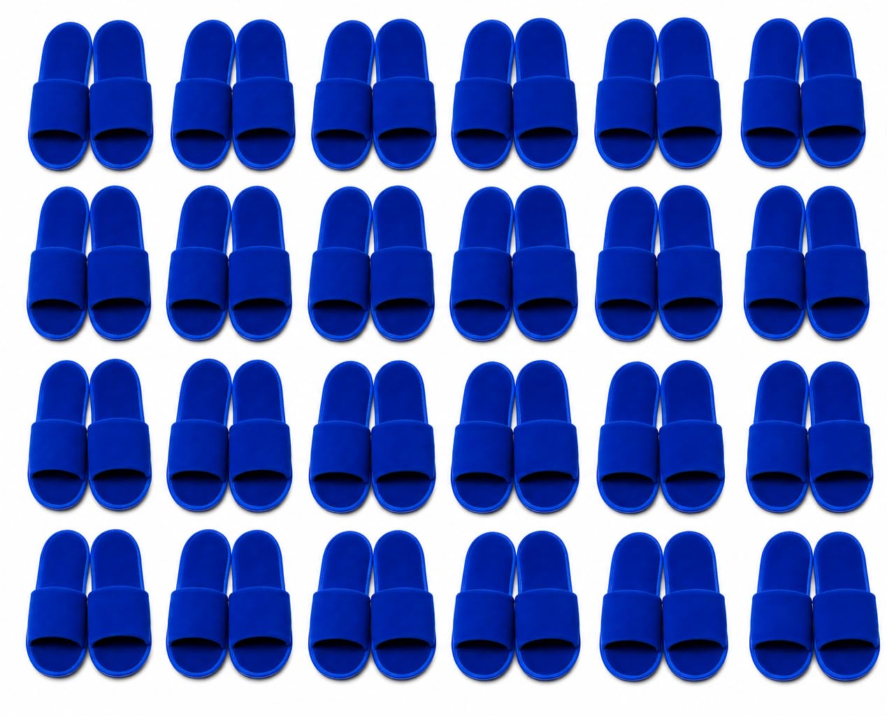 Pack of 24 Open Toe Unisex Disposable Slippers | Blue | Non-Slip Indoor Guest Slippers for Home, Hotel, Hospital, Spa, Salon, Travel, Yoga & Bathroom | Soft Comfortable Single-Use House Slippers-image-22
