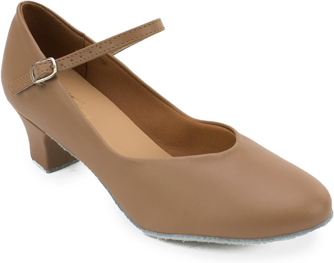 So'Danca Women's Practice Character Ballroom Shoe 1.5in Heel Tan 8M US