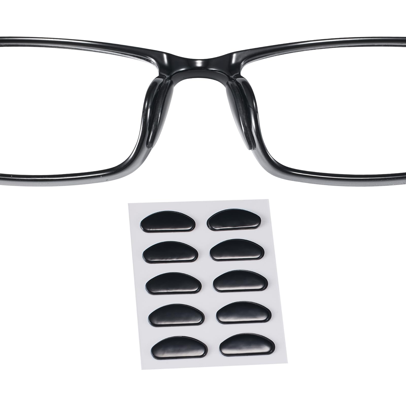 Eyeglass Nose Pads, 1.3mm Ultra-Thin Design, Anti Slip Nose Pads for Glasses with Super Sticky Backing, Soft Silicone Nose Pad for Glasses, Sunglasses