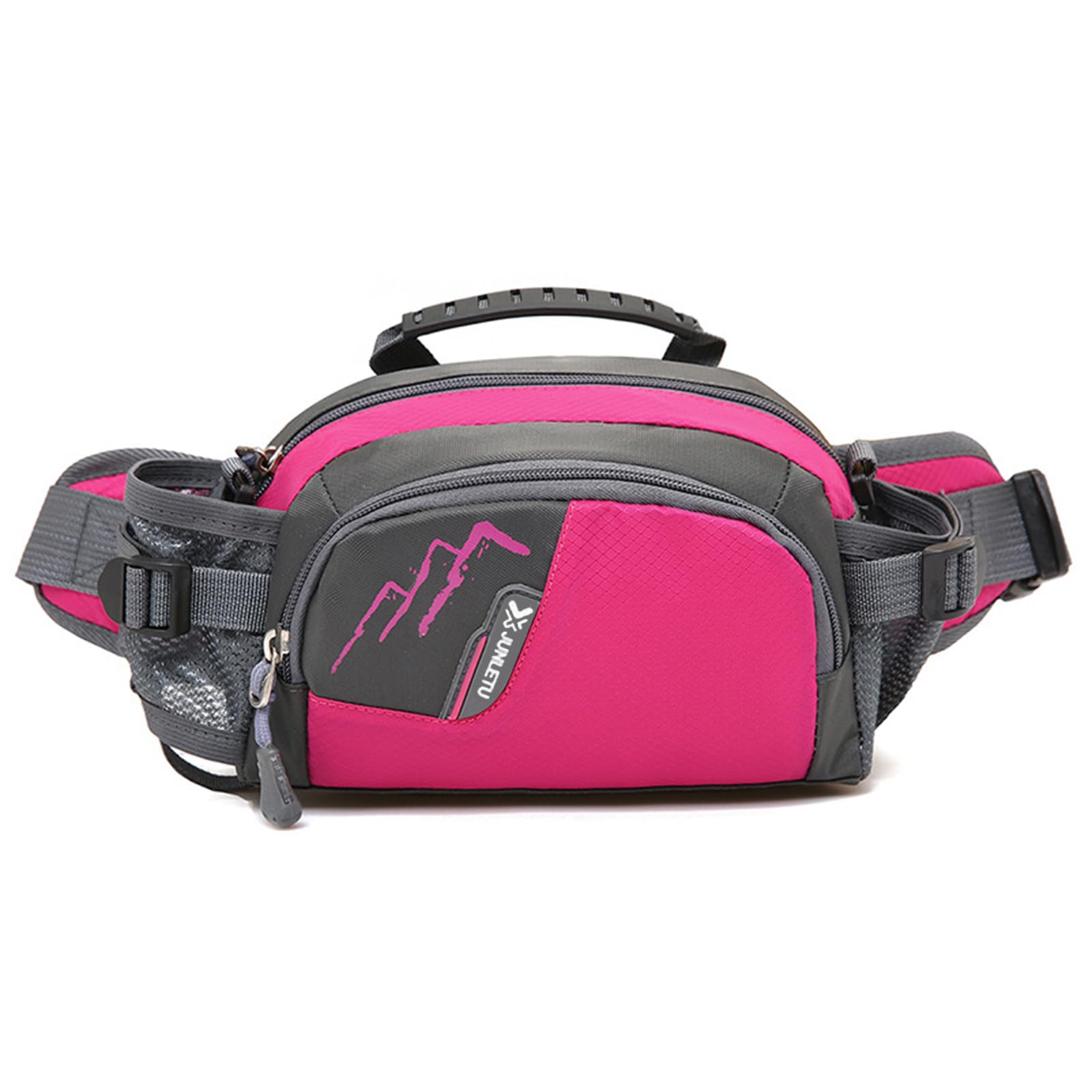 Enjoyaa Riñonera,Riñonera Ajustable,Riñoneras Deportiva,Riñonera con Porta Botellas Riñonera de Gran Capacidad Adecuada para Senderismo Viajes Escalada Correr y Andar en Bicicleta Hombres y Mujeres (Rosa)
