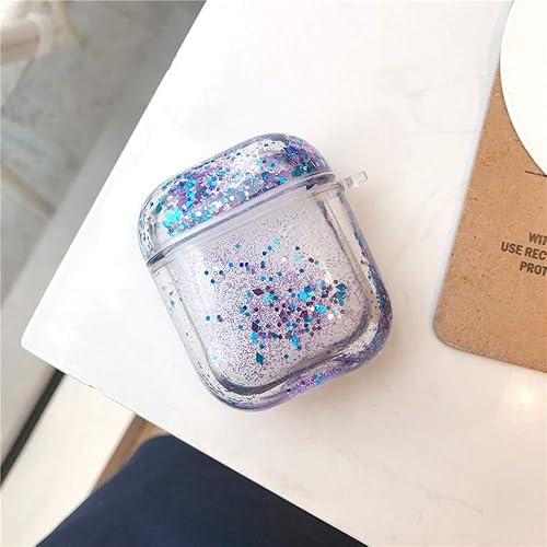 Miniatura 3 de UnnFiko Bling Quicksand - Funda compatible con AirPods 12, bonita funda protectora líquida brillante, divertida y creativa funda para Airpods 1 y 2