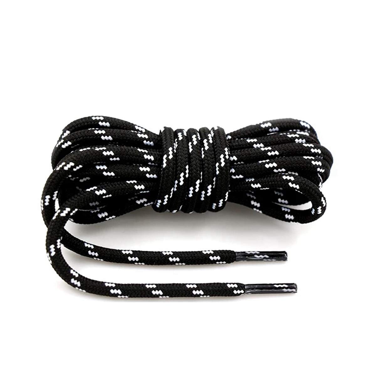 Miss99 Women's Black White Outdoor Shoelaces Sport Casual Round Shoes Lace Hiking Slip Rope Shoe Laces Sneakers Boot Shoelace Shoe Accessories Shoelace,,120Cm