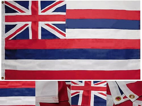 Premium 3X5 State of Hawaii Hawaiian 3'x5' SYNTHETIC COTTON 600D Embroidered Flag