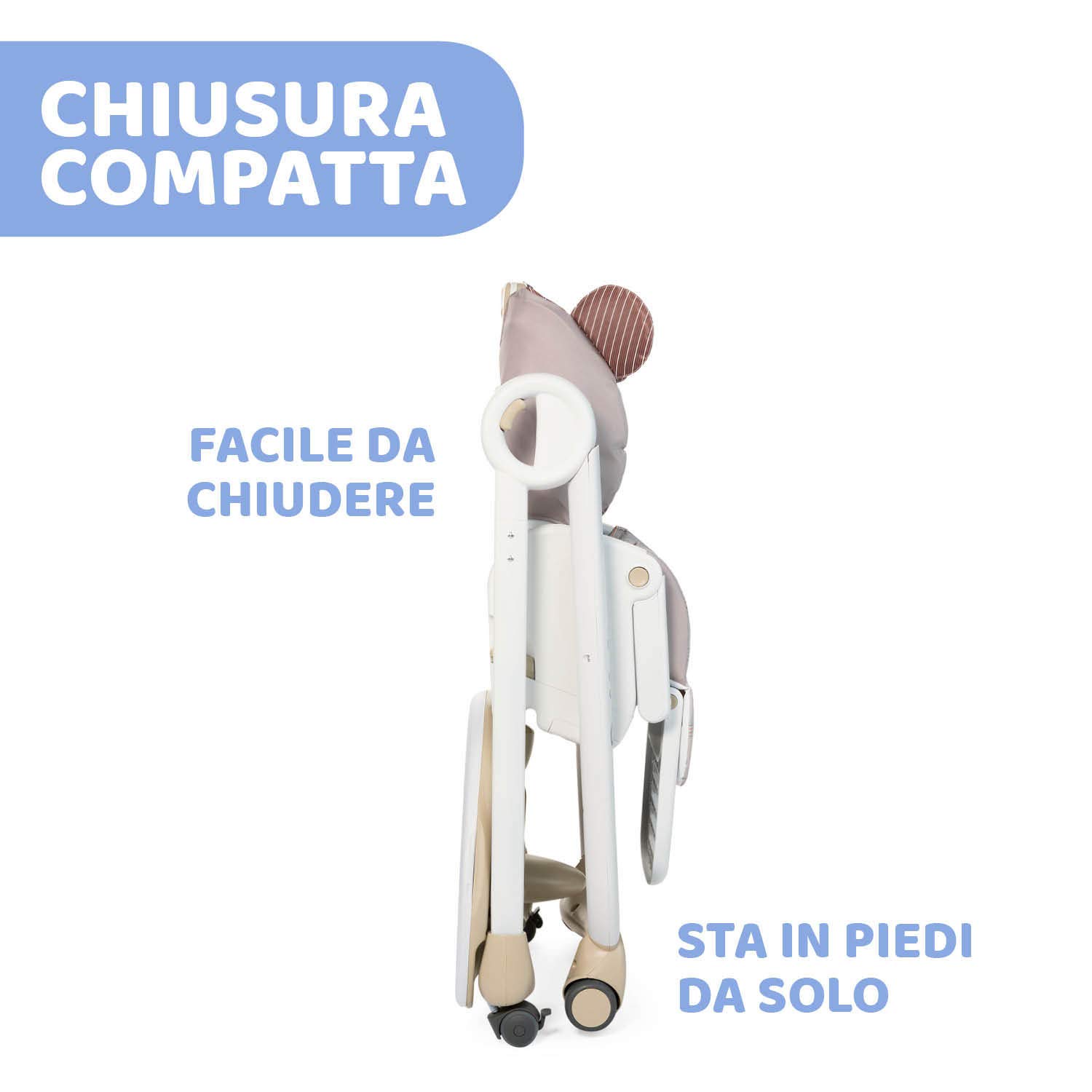 Chicco Polly 2 Start, Seggiolone Per Neonati Dalla Nascita a 3 Anni (15 Kg), Regolabile, 4 Ruote, Schienale Completamente Inclinabile In Sedia E Chiusura Compatta, Monkey