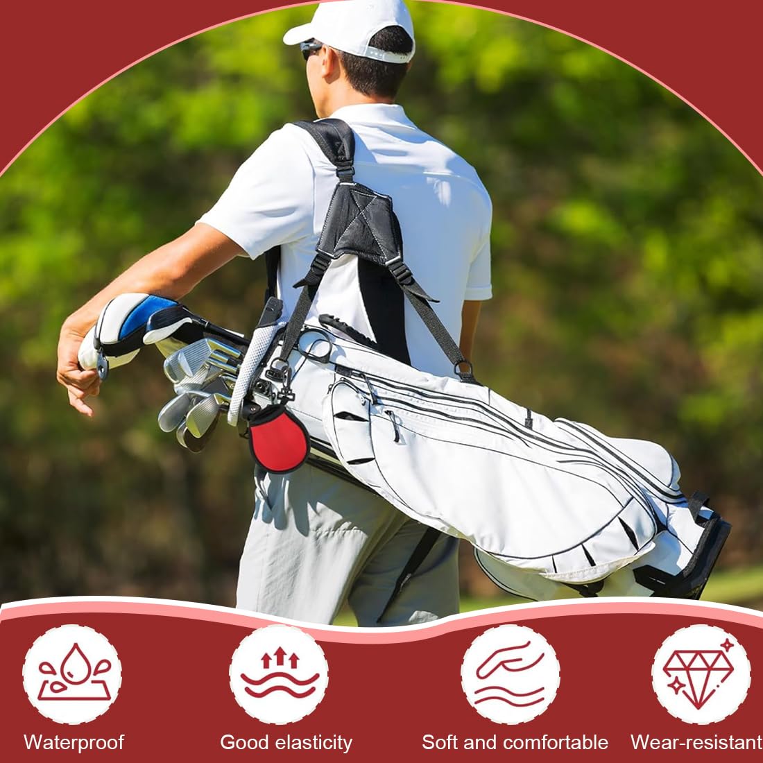 WeddHuis 3 Pezzi Borsa Pulizia Palline da Golf, Accessorio Golf
