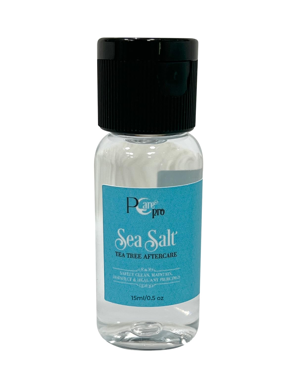 PCARE PRO Piercing Solution ! Healing Sea Salts & Tea Tree AFTERCARE 0.5 oz/15ml, Ready to use, Safely Clean, Soothe & Heal New & Stretched Piercings, Gentle Effective Natural & Soothing, Works Fast