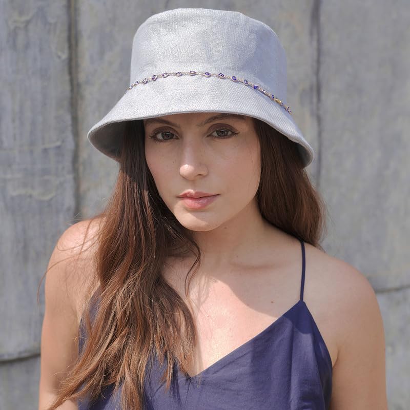 Image of Hair Drama Co. Crochet Bucket Hat for Women | Comfy & Casual Knit Handmade Foldable Floppy Hat | Summer Crochet Bucket Cap for Women & Girls