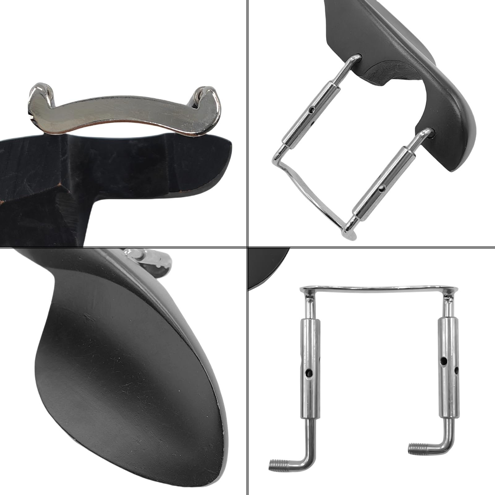 MusiinViolin ebony chinrest with standard stand, suitable for 1/4-4/4 violin Violin accessories (black) - Image 4