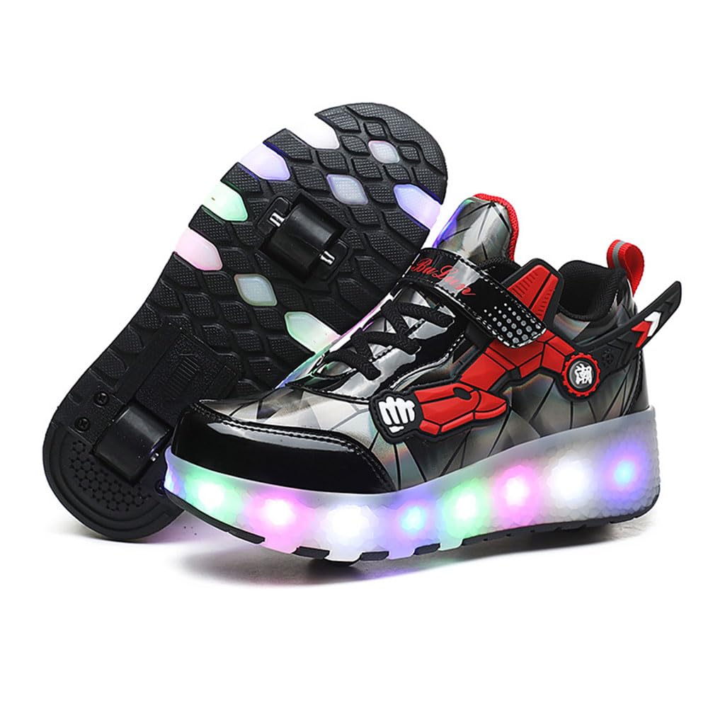 ENEN Zapatos con Ruedas, Zapatillas con Dos Ruedas para Niños y Niña Zapatillas con Ruedas Skateboarding Zapatos Bambas (2 Ruedas 27-43 EU)