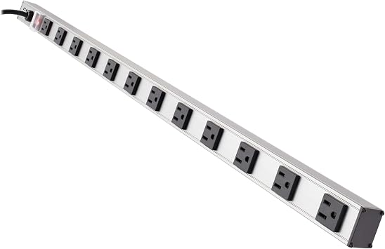 Eaton Tripp Lite PS3612 Heavy Duty Silver Long Metal Power Strip 12 Outlets