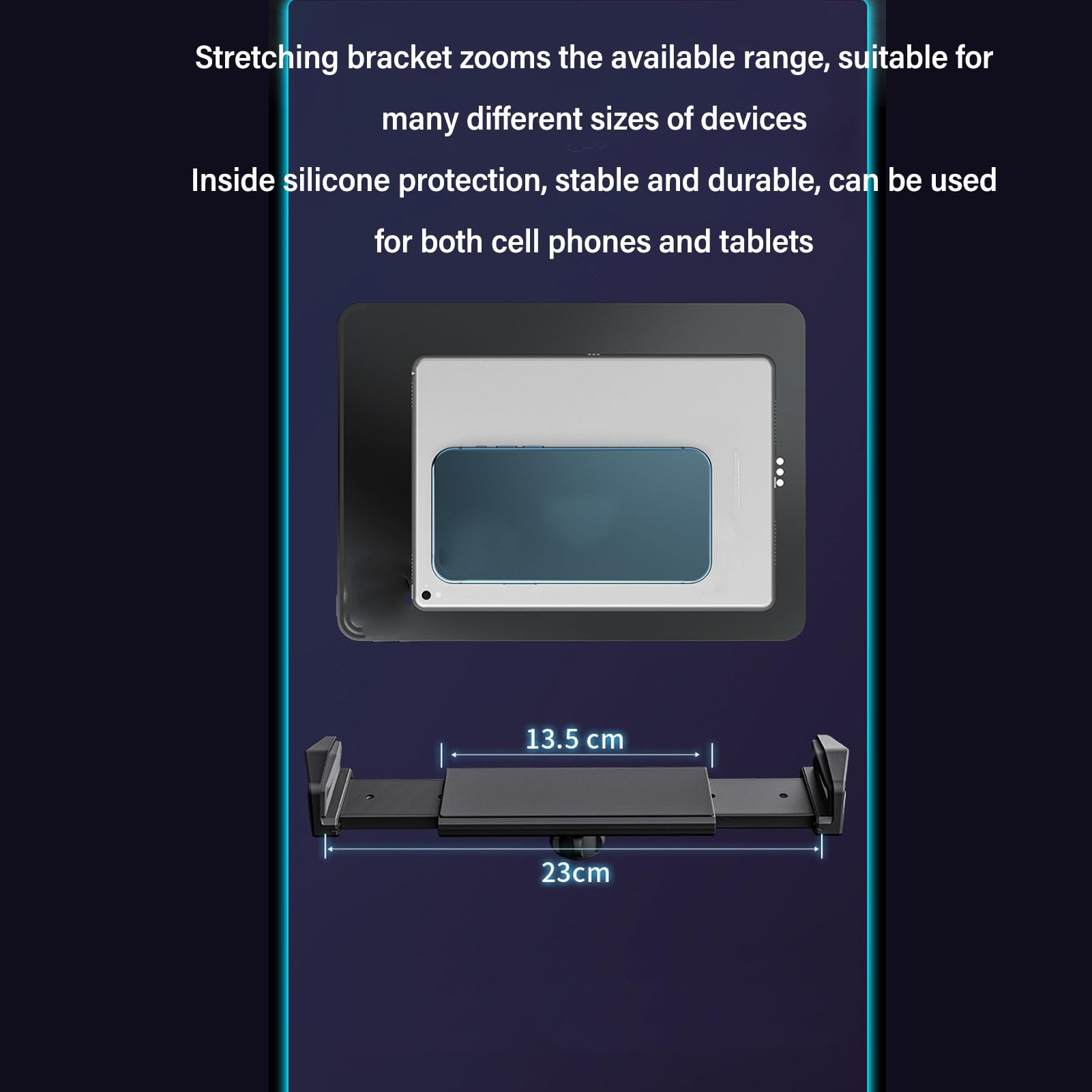 Supporto per Telefono da Letto Regolabile, Pieghevole con Rotazione di 360 Gradi, Supporto per Tablet in Lega di Alluminio, per Braccio Lungo in Metallo con Morsetto, Ideale per l'uso da