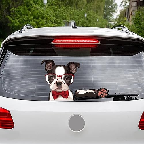 Miniatura 18 de Chihuahua - Calcomanía para limpiaparabrisas trasero, lavable, extraíble, de PVC, divertida cola de cachorro, calcomanía decorativa