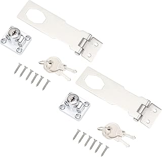 2Pcs Twist Knob Keyed Locking Hasp Key Lock Keyed Zinc Alloy Material Twist Knob Keyed Locking Hasp for Cabinets Doors