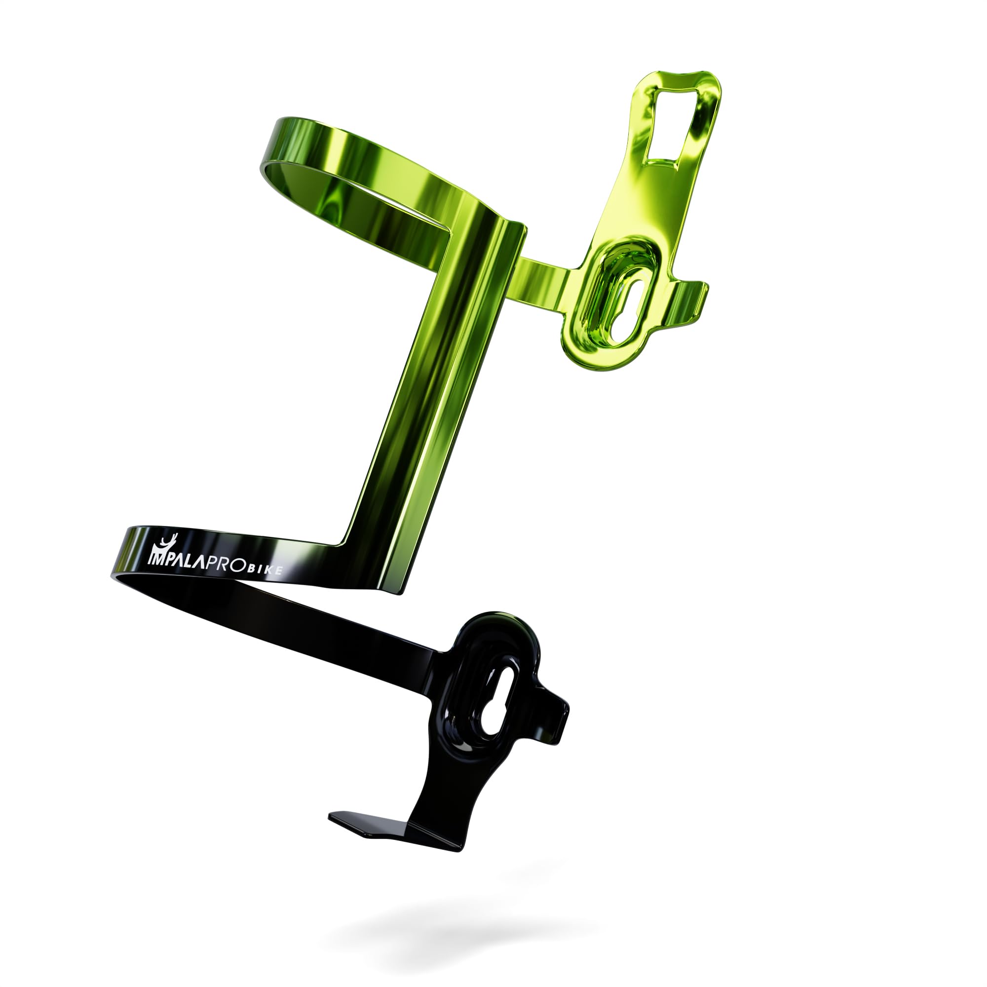 IMPALAPRO Aluminum Side Entry Bottle Cage Lightweight 34g – Secure Grip Anti-Scratch Design – Bike Water Bottle Holder Side Load with Electroplated Gradient Finish – Universal fit 72-76mm (lime 1pc)
