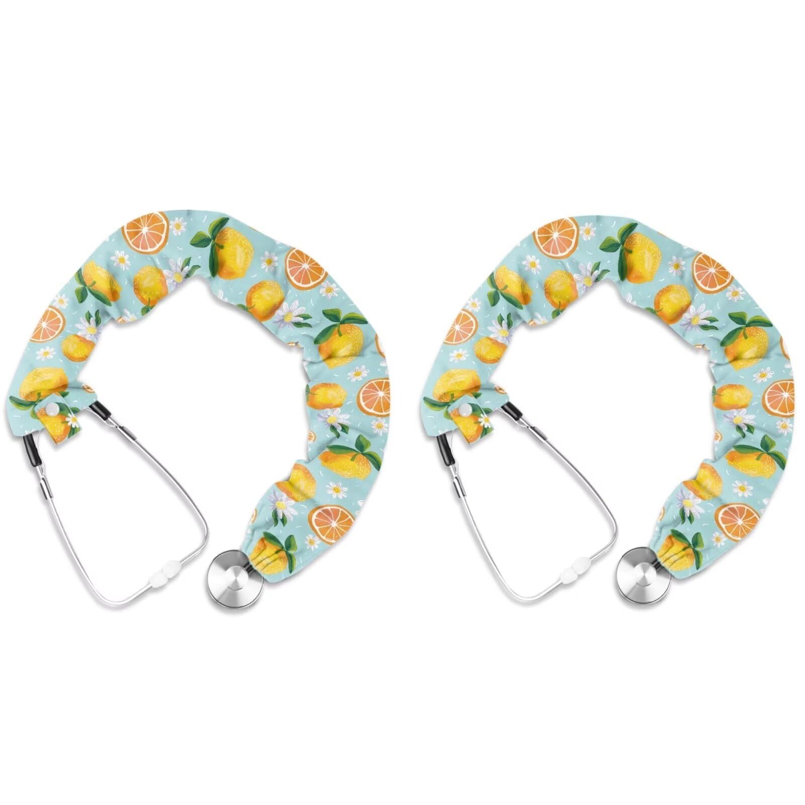 Uorisanigo 2 Pcs Stethoscope Sleeve Covers Soft Lemon Stethoscope Sleeve Nurse Doctor for Women Men Stethoscope Protective Cover Universal Stethoscope Cover Sleeve