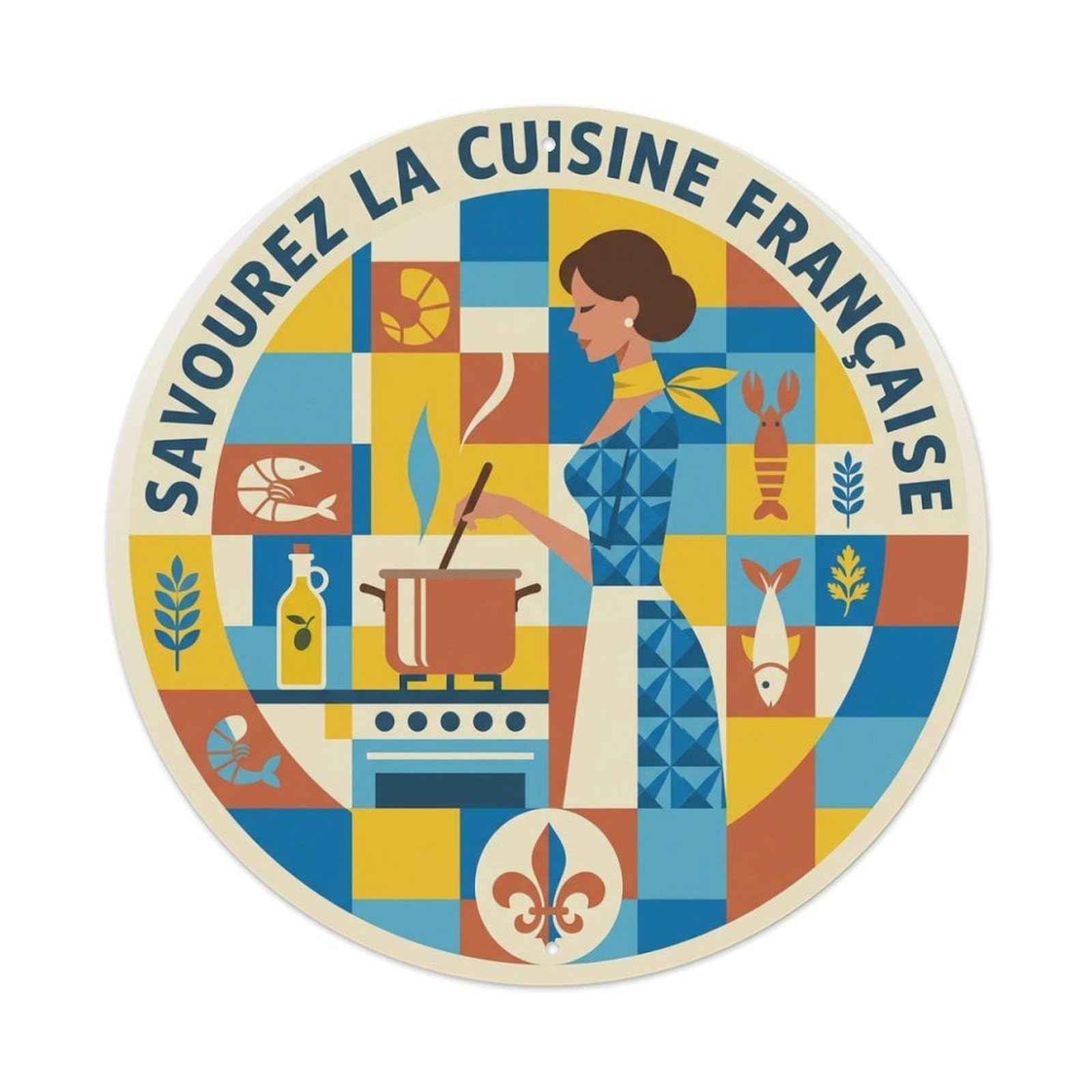 Culinary Travel French Cuisine Bouillabaisse Metal Tin Sign