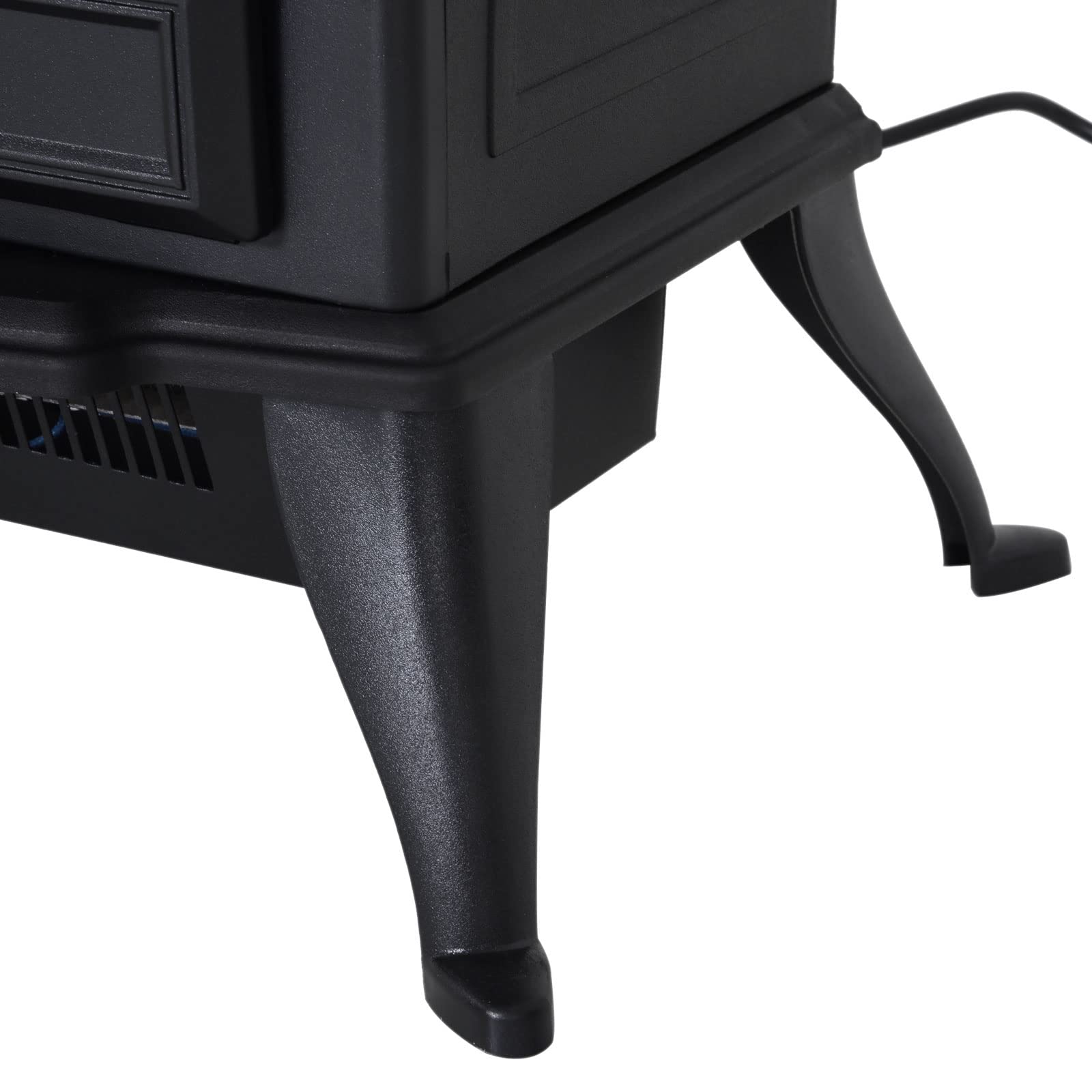 HOMCOM Chimenea Eléctrica de Pie 1000W/2000W Chimenea Decorativa con Ventana Efecto de Llama Brillo Ajustable y Protección Sobrecalentamiento para 15-30 ㎡ 45x28,5x54 cm Negro