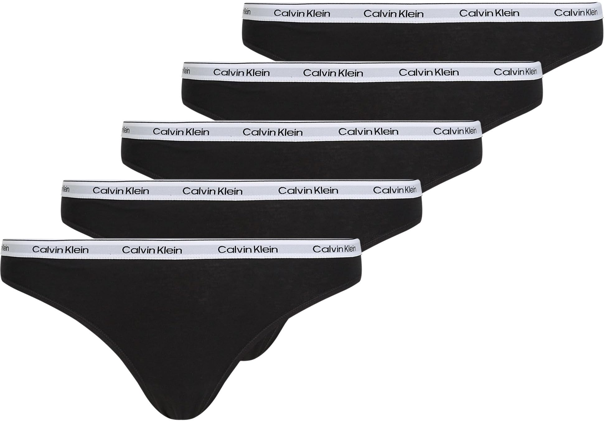 Calvin Klein Women’s 5 Pack Low Rise Bikini Briefs, Multicolor (Black/Black/Black/Black/Black), M