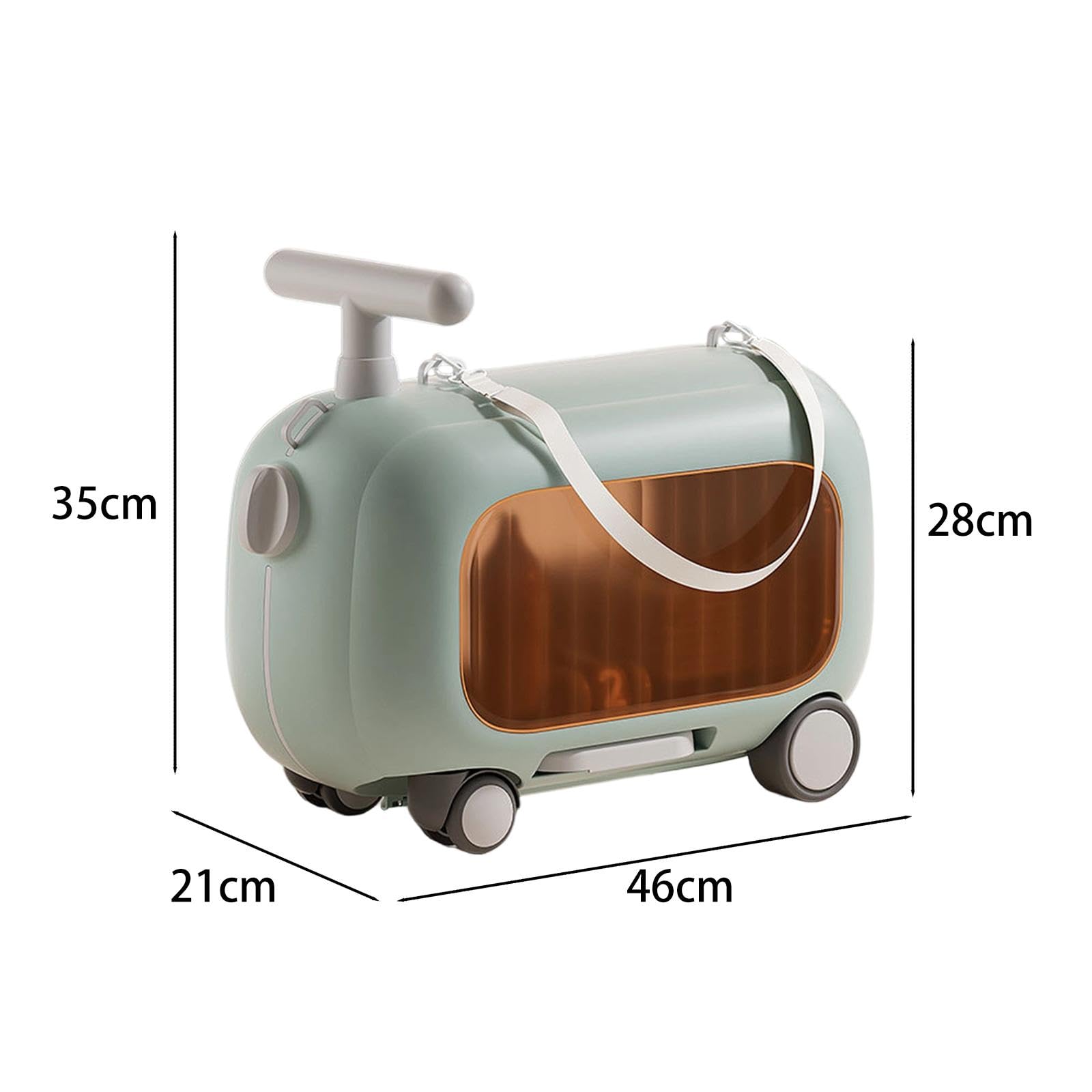 Valigia Da Viaggio Leggera per Bambini, Custodia Rigida per Bambini con Ruote a 4 Ruote E Materiale PP Portatile, Adatta per L'esterno, Blu
