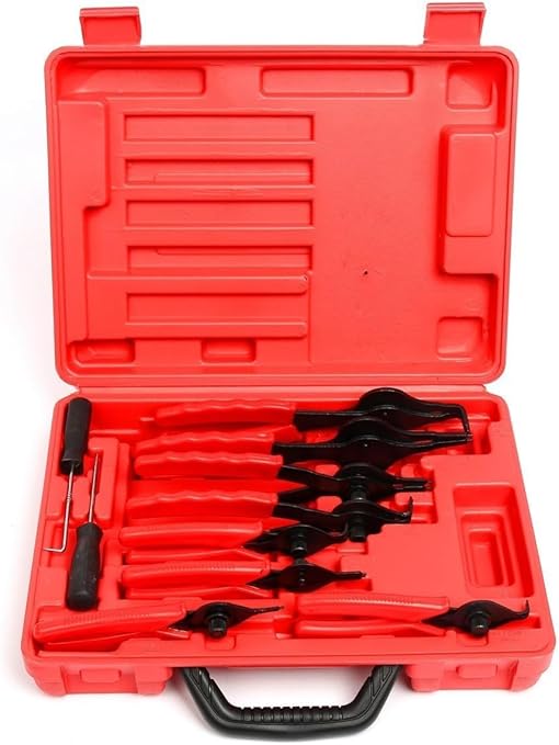 8milelake 10pcs Snap Ring Plier Set, Internal & External Circlip Pliers Set, Retaining Ring Circlip C Clip Pliers, Combination Retaining Clip Car Truck Motorcycle