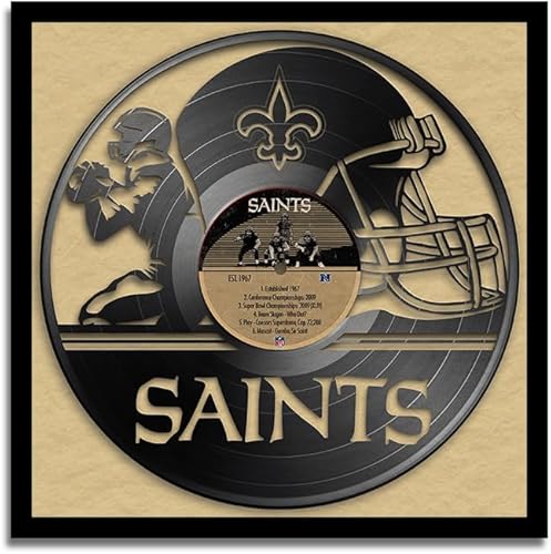 Miniatura 24 de Sporticulture Arte de Pared de Fútbol en Vinilo con Marco Decorativo en Estilo de Disco de Vinilo - 13X13 Pulgadas, Pósteres de la NFL para New York