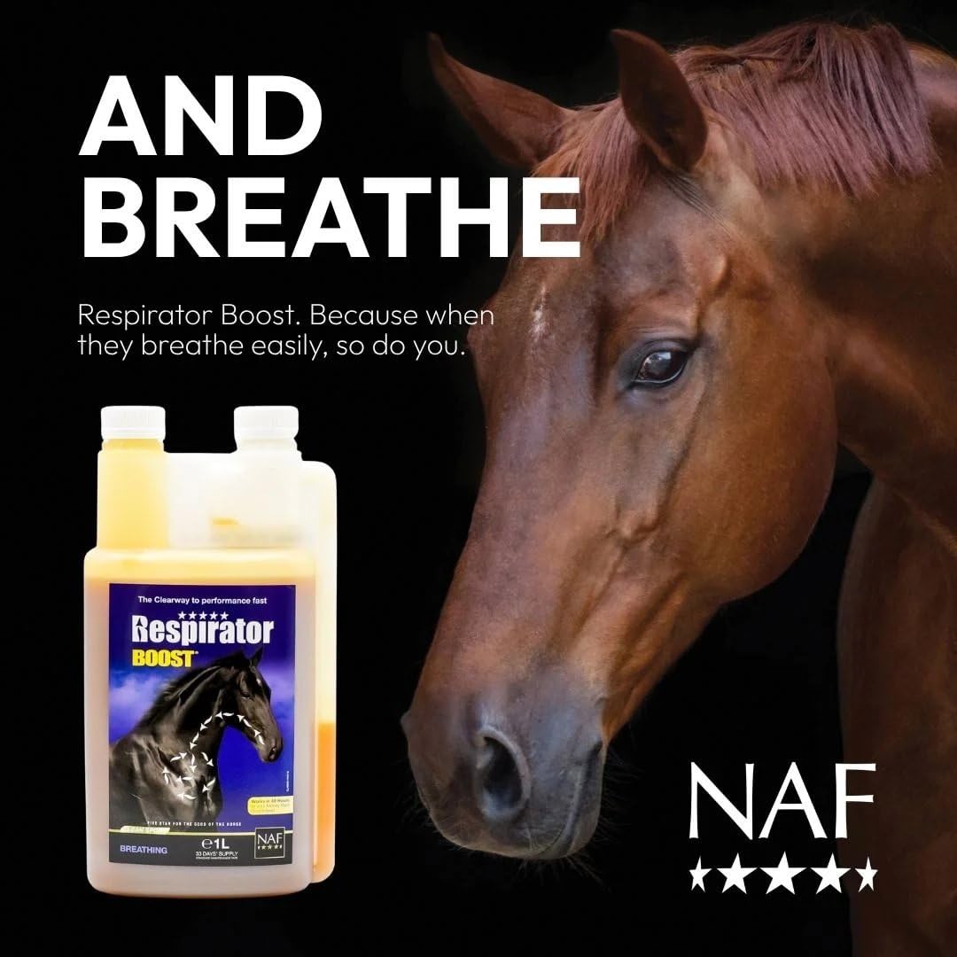 NAF Respirator Boost Flüssigkeit 1 l – Schnell wirkendes Ergänzungsfutter zur Unterstützung der Atmung bei Pferden | Unterstützt Atemwege, Lungenfunktion & Atemwegsgesundheit
