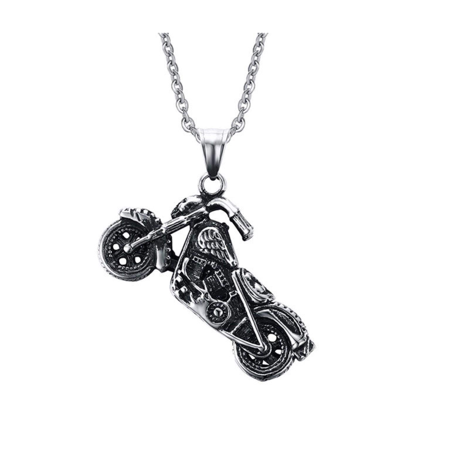dingtian Men's Necklace Men's Ghost Rock Punk Necklaces Pendants Fashion Stainless Steel Motorcycle Necklace Men Jewelry