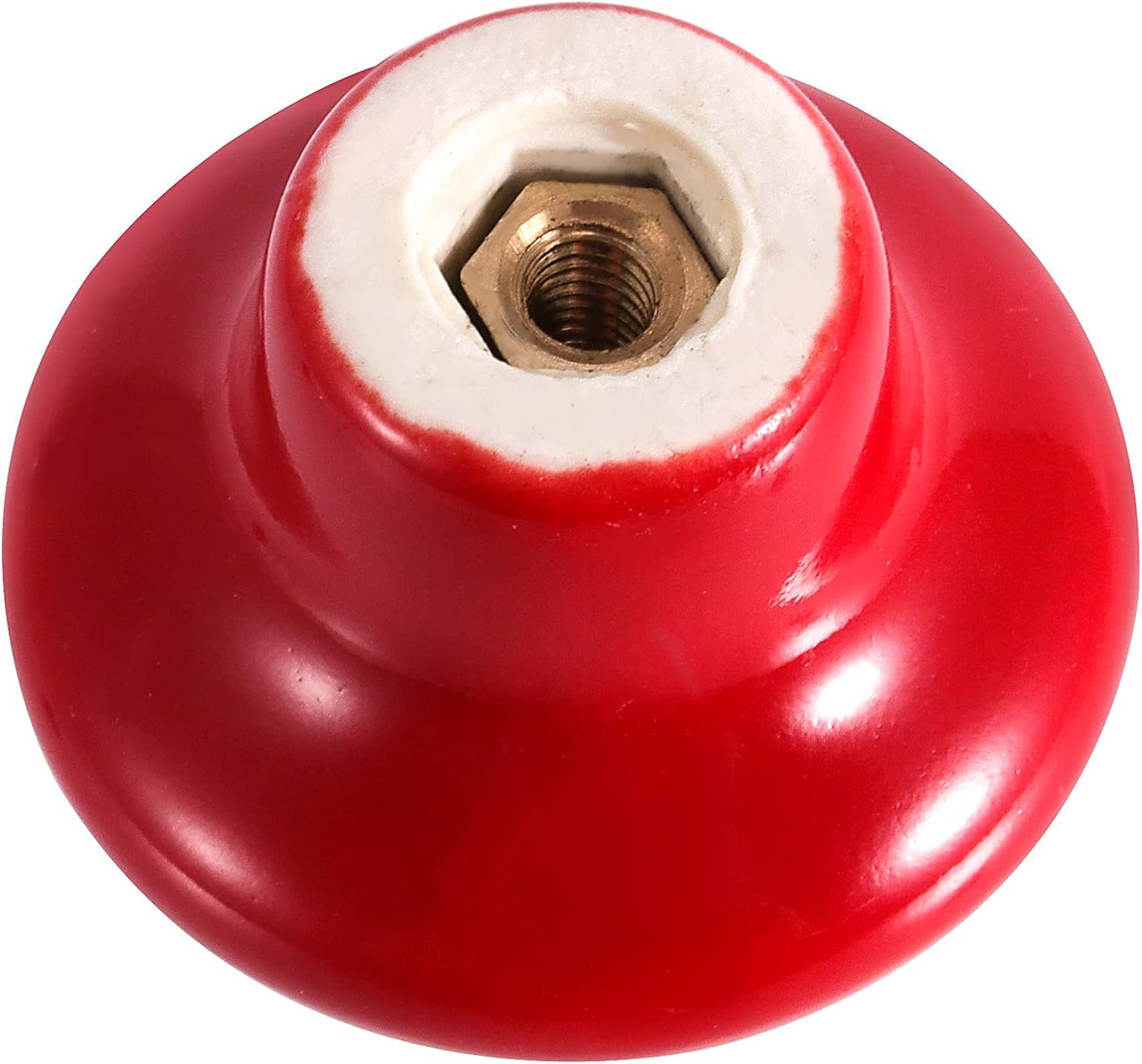 ZOENHOU 20 PCS Red Ceramic Cabinet Knobs, Vintage Ceramic Round Door Knobs with 20 Original Screws (1 Inch), Pull Door Drawer Handles for Dresser Kitchen Cupboard Bathroom Locker