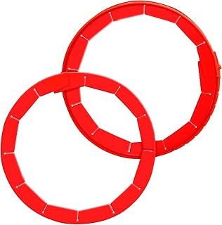 2 PCS Adjustable Silicone Pie Crust Shield, BPA-Free, Pie Pans Reusable Protector for 8-10.7 Inch Pies, Heat Resistant Up to 450°F, Dishwasher Safe, Ideal for Baking Pies, Pizza & More (Red)