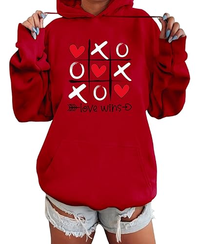 AOBUTE Valentine’s Hoodie Men Women Mardi Gras Hooded Sweatshirt with