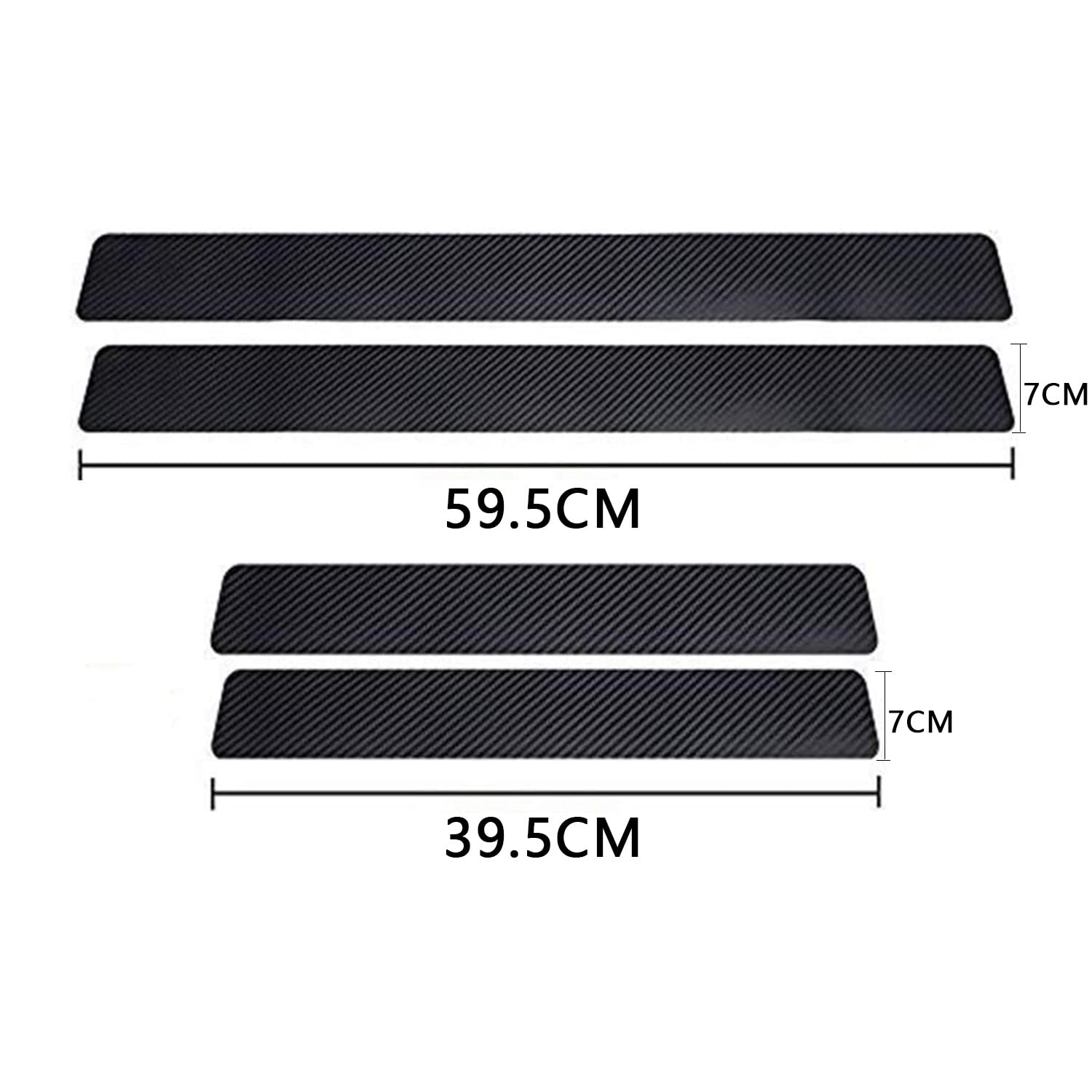 Bigmanka 4Pcs Door Sill Protector Carbon Fiber Sticker Decoration Door