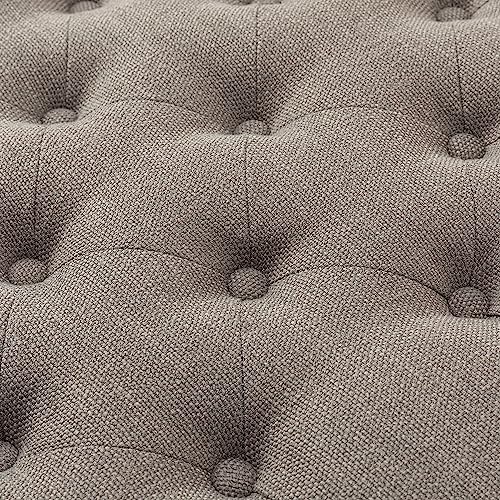 Hulala Home Rectangle Ottoman Coffee Table With Tray, Large Tufted Fabric Coffee Table With Wood Shelf Storage thumb #8