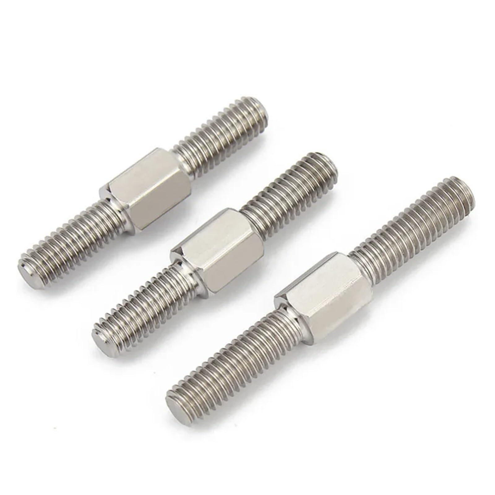 Varilla roscada de doble extremo M8 - Tornillos de empuje ajustables for mano izquierda y derecha de acero inoxidable 304(M8 x 90mm 5pcs)