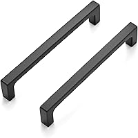 Ravinte 30 Pack Matte Black 5 Inch Square Cabinet Pulls - Solid Zinc Kitchen Drawer Handles, 5" Hole Center Hardware