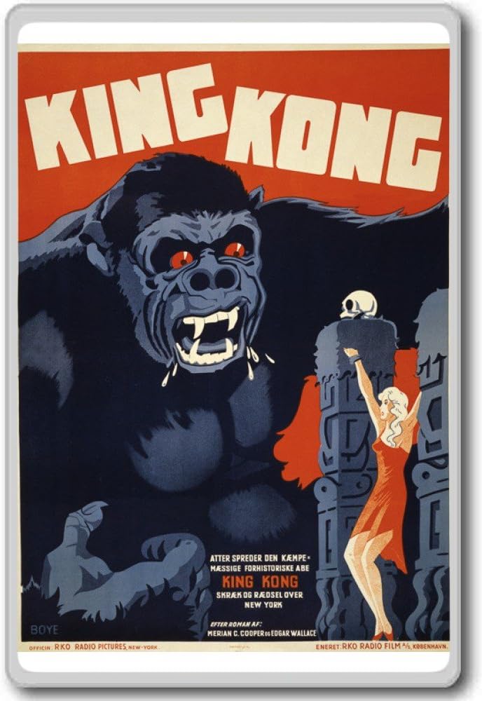 King Kong Danish Movie Poster Vintage Art/Ads fridge magnet