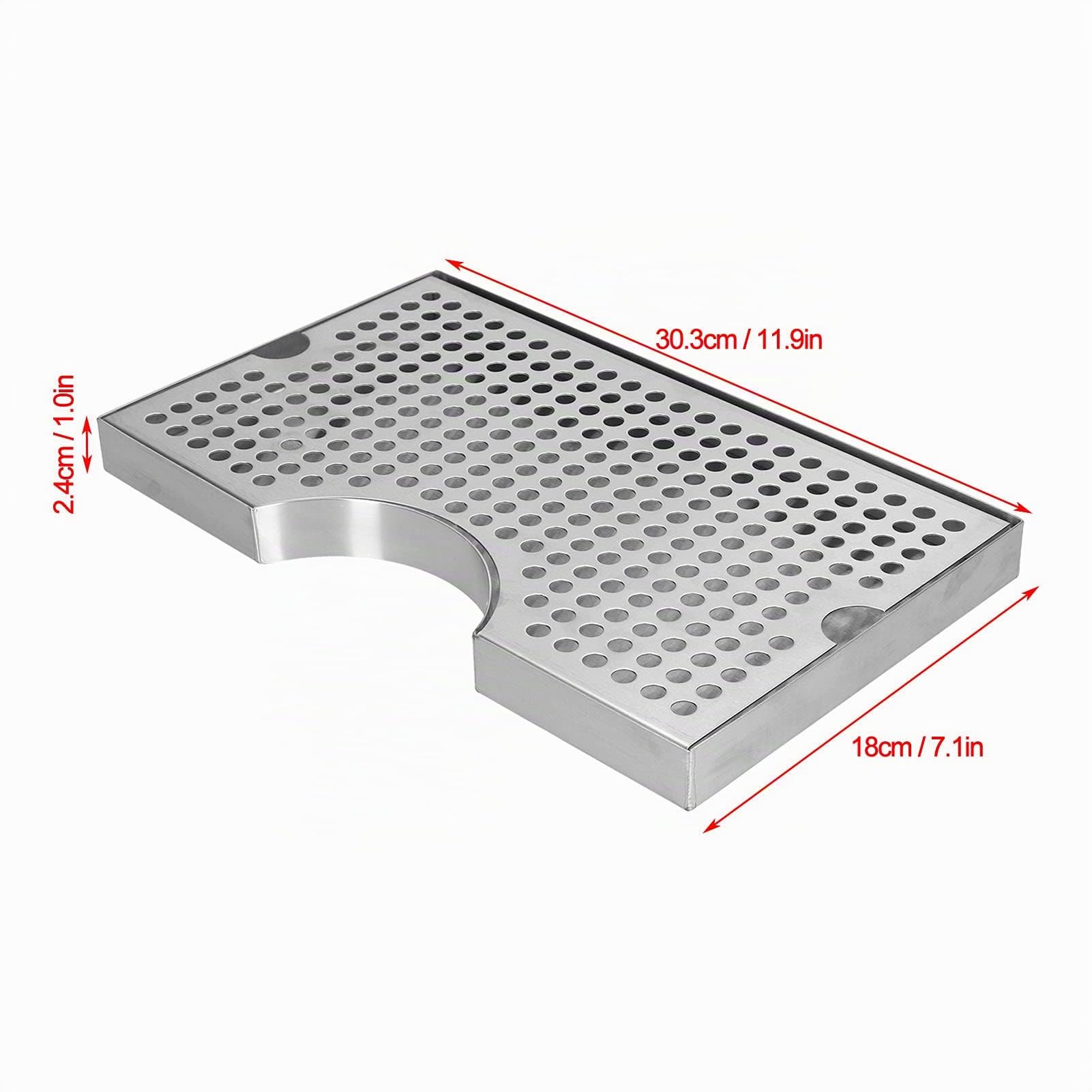 Zerodis Kegerator Abtropfschalen für Bier, Edelstahl Fass Abtropfschale Halten Sie die Bar Sauber Nicht Rostende Bierturm Abtropfschale für Home Bar Restaurant Mini-Kühlschrank