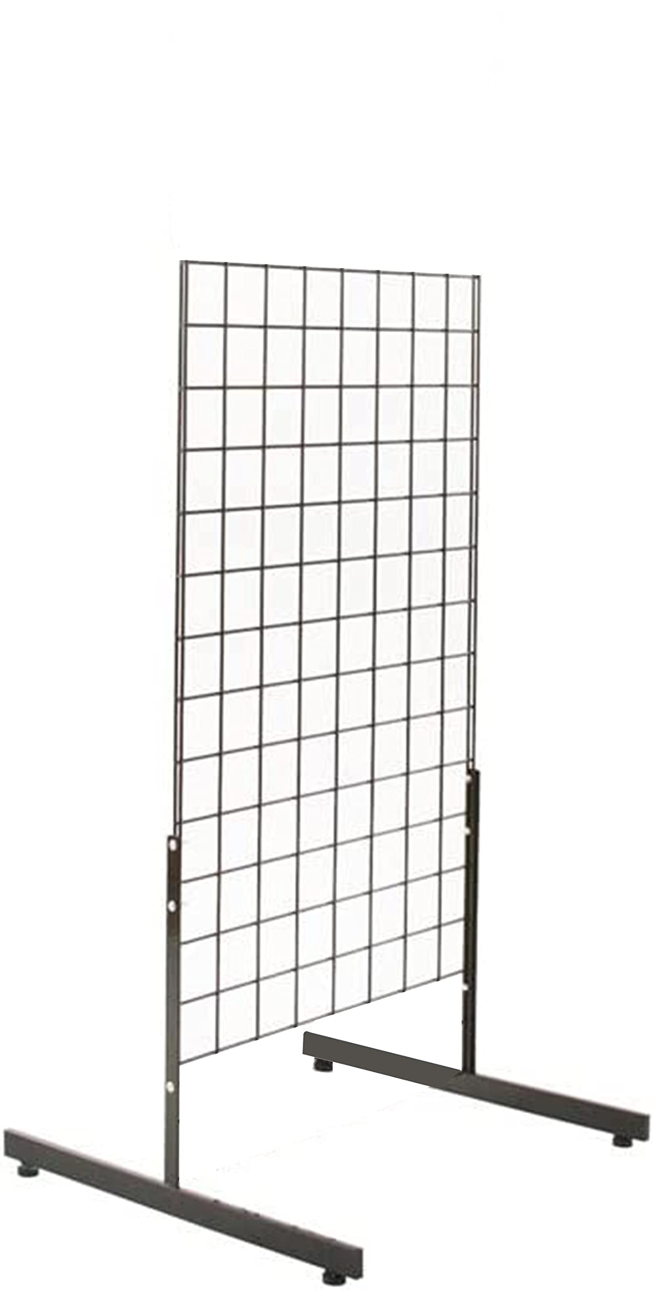 SAIFIX Grid Wall Panels Standing Wire Grid, Display Rack with T-Base Freestanding Gridwall Panel Tower for Shop, for Art Fairs (62 L x 48 W x 102 H in CMs)