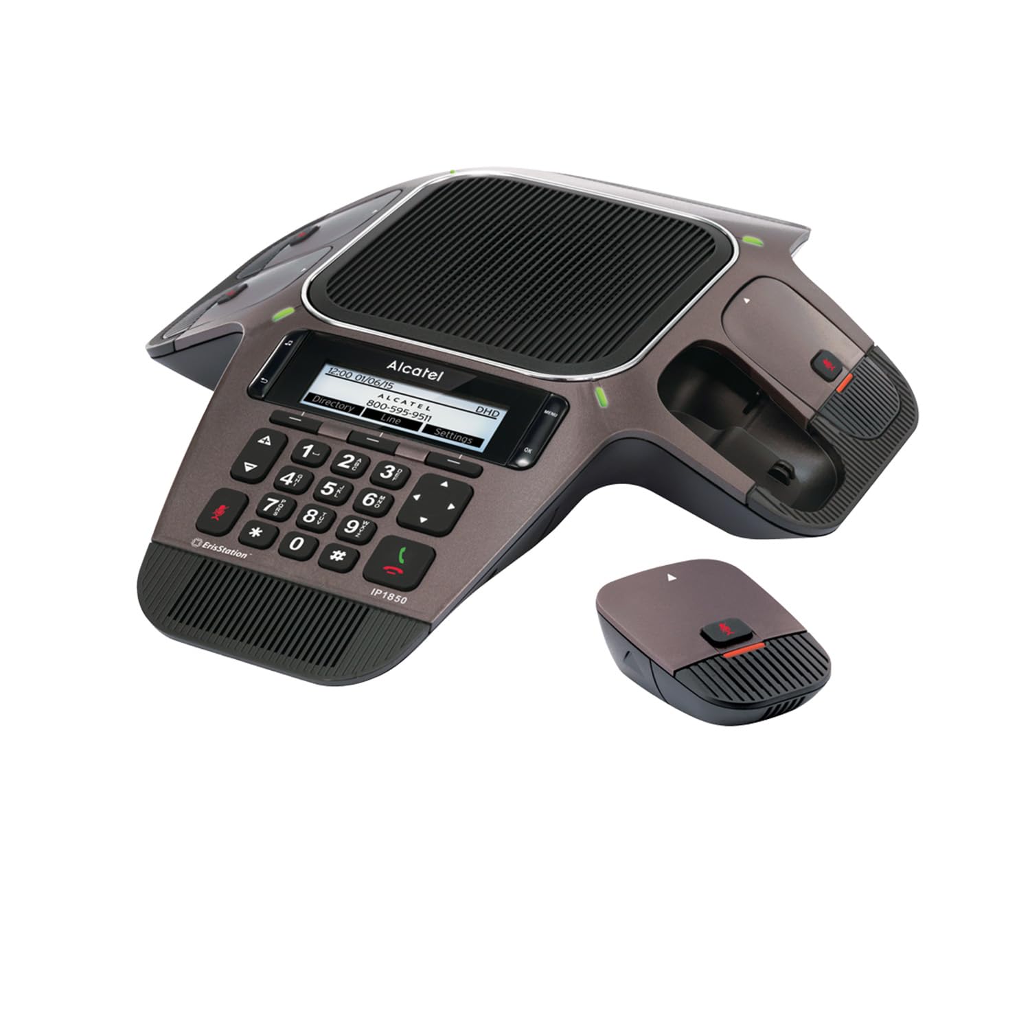 ALCATEL CONFERENCE IP1850 - Dispositivo SIP ad alta qualità audio - 4 microfoni DECT rimovibili - USB - Vivavoce Full Duplex - 3 account SIP - Display Retroilluminato - Rubrica Remota - PoE