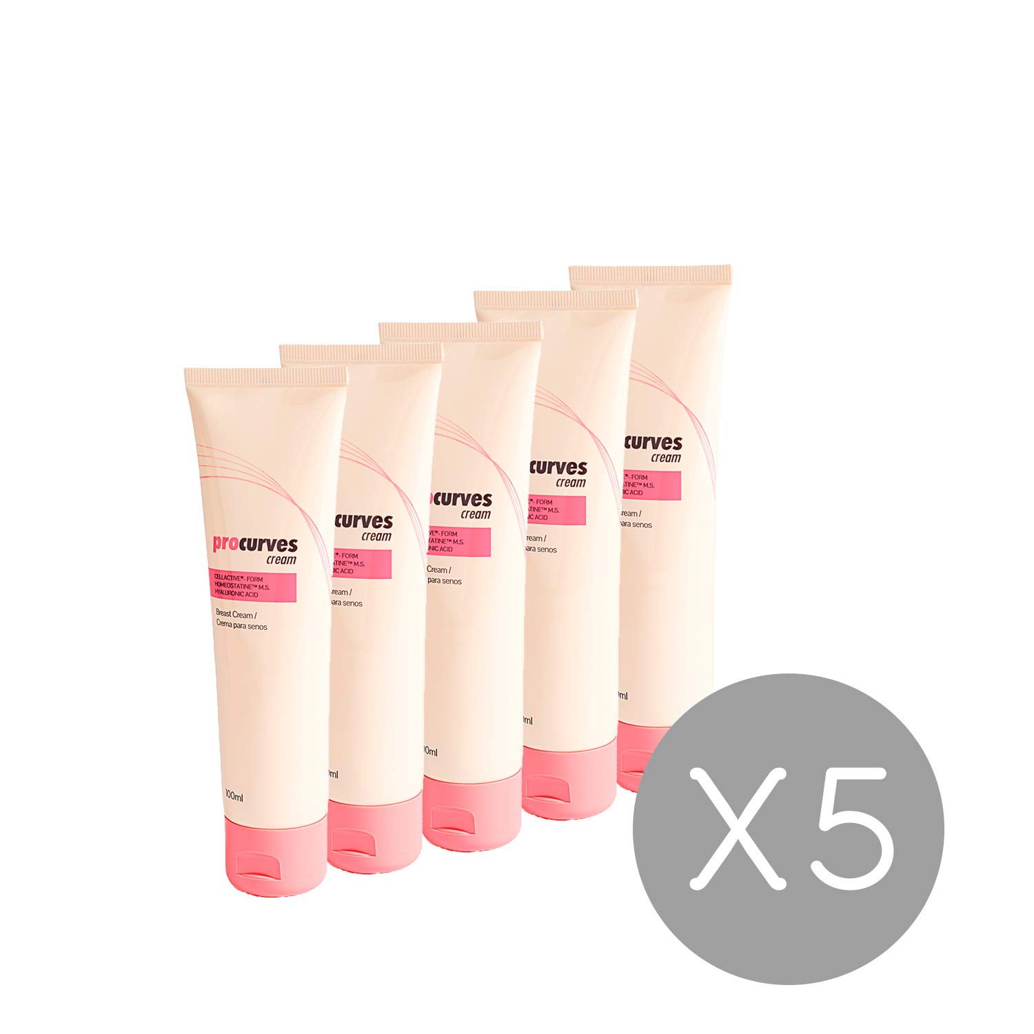 Pack 5 - Procurves Cápsulas y Crema para Aumentar el Pecho y Reafirmarlo - 2 Piezas (5)