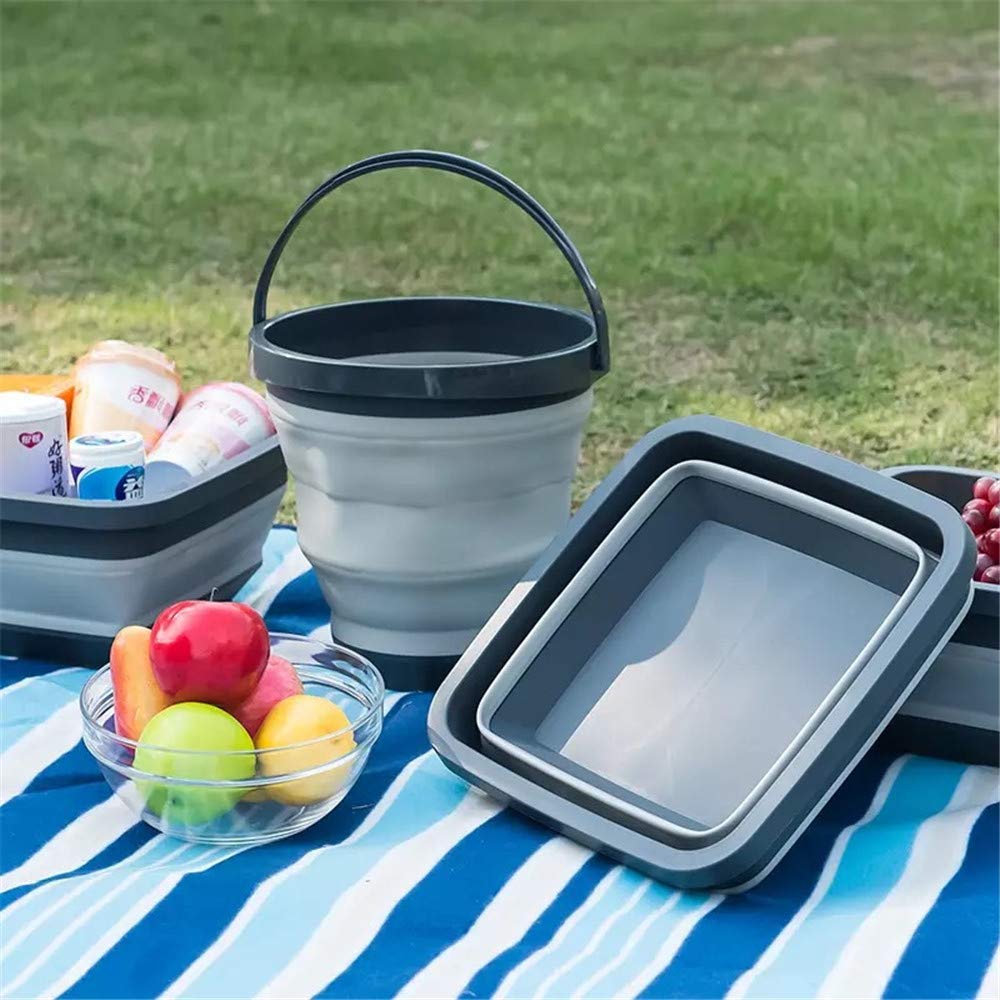Namiot plażowy rozmiar 25 cm x 25 cm (szary) 12 l (3,17 galona) składane plastikowe okrągłe wiadro, namiot kempingowy