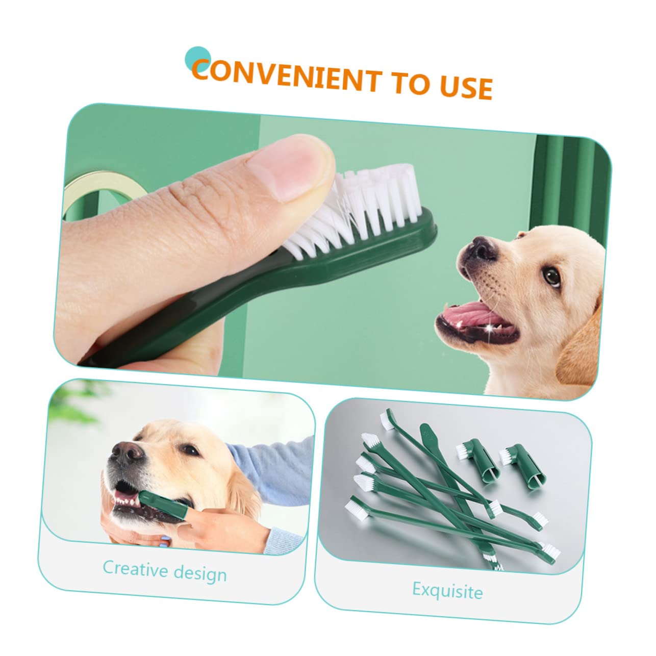 balacoo Puppy Oral Care Kit Pet Toothbrush Pet Finger Toothbrush Dog's Tooth Cleaning Kit