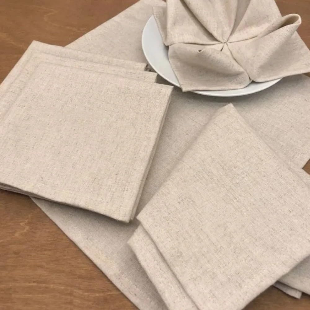 Serviettes de Table Lin 1/5/10 pièces de Serviettes en Tissu