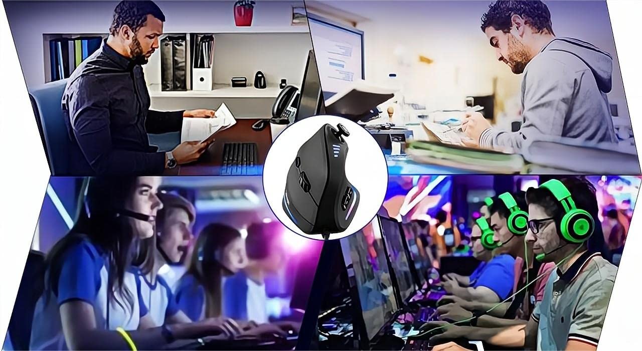 TKMARS Mouse Verticale Gaming, con Rocker 11 Pulsanti Programmabili, 10000 DPI Regolabile, per PC/Mac e Laptop, Mouse Ergonomico Verticale per Diminuire Il Male al Polso