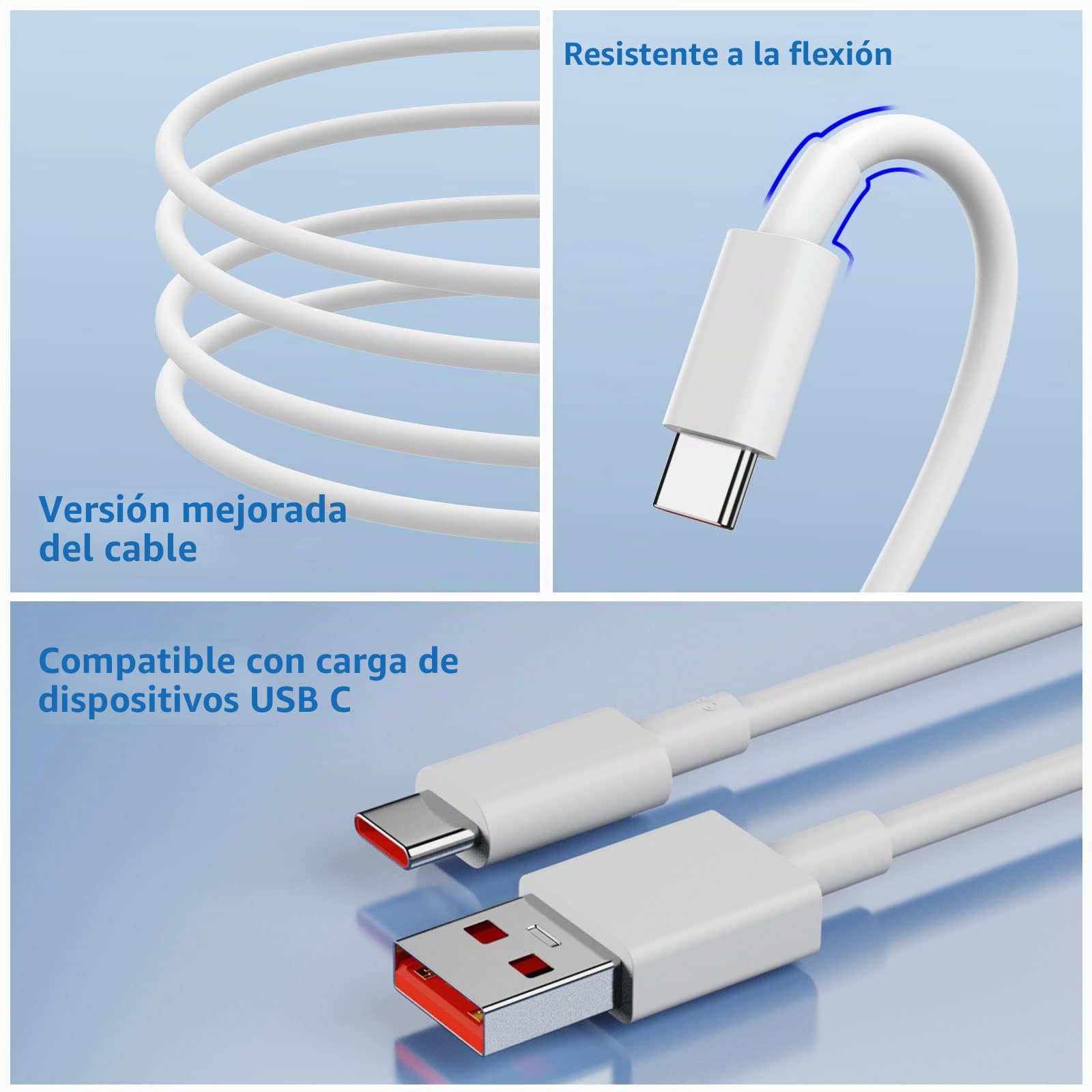 ASKUBSKU Cargador Coche 120W y Cable para Xiaomi Redmi Note 15 14Pro+ 5G | Carga Rápida USB Adaptador Cargador Coche y 6A Cable USB C 1Metro para Xiaomi 17T Pro 13 Pro Poco F8 Redmi Note 13Pro+ 12Pro+
