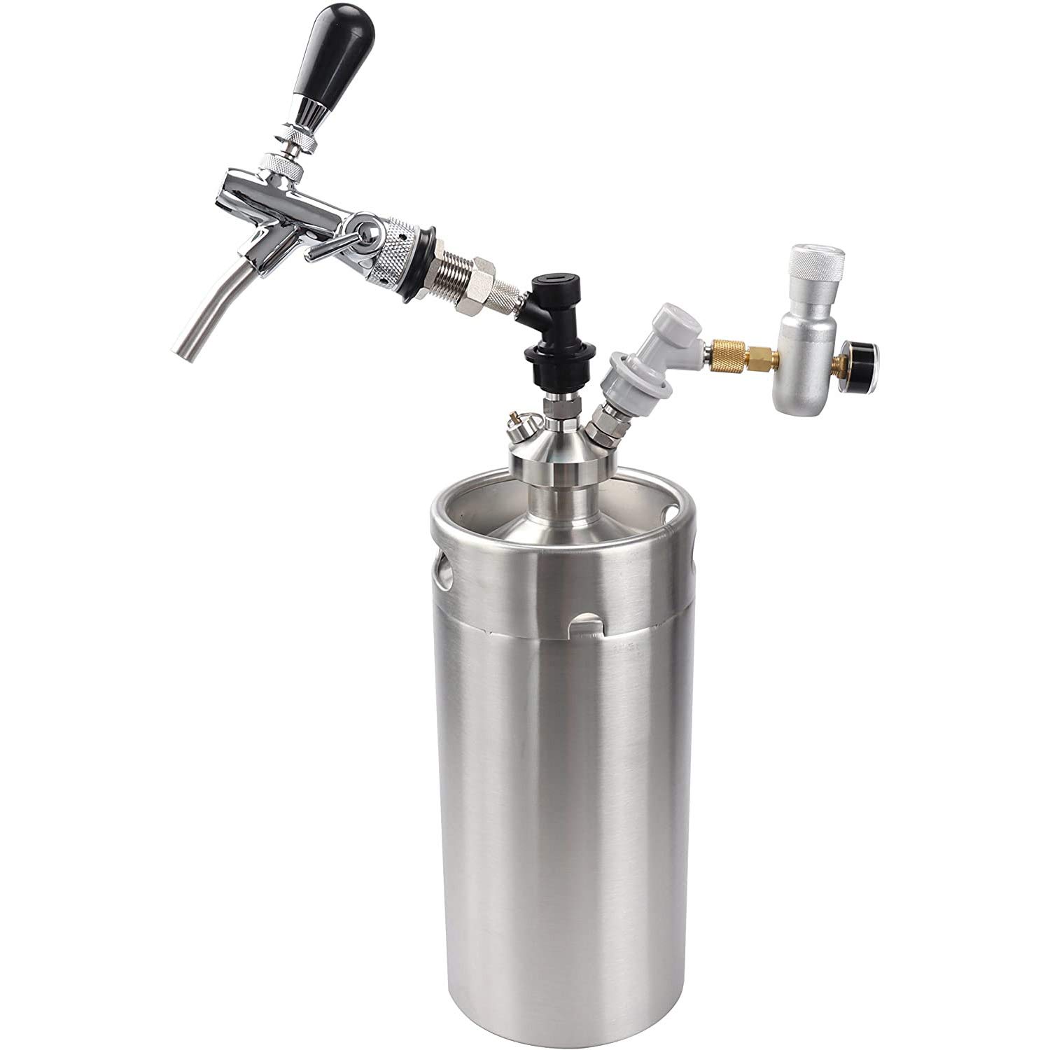 POFET Merrday Distributeur de bière en acier inoxydable 304 Mini fût de bière Distributeur de robinet pour culture de bière artisanale