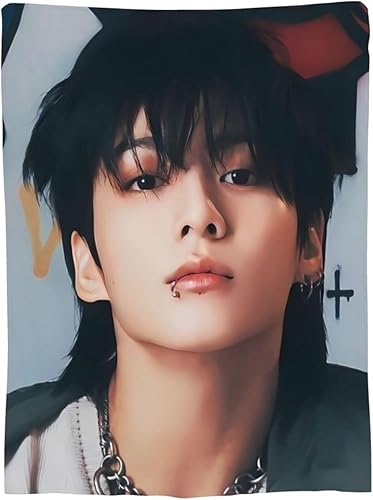 CAVALEIRO Jungkook - Manta con diseño de personajes y juventud de nuestra generación, suave, cálida y ligera, 60 x 50 pulgadas