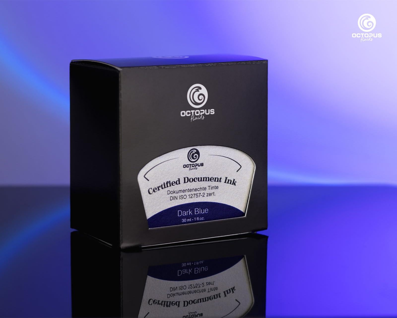 Inchiostro per documenti Dark Blue, convertitore, cert. DIN ISO 12757-2, 30ml | Inchiostro indelebile con convertitore di inchiostro, per riempire penne stilografiche con sistema di cartucce e convertitore