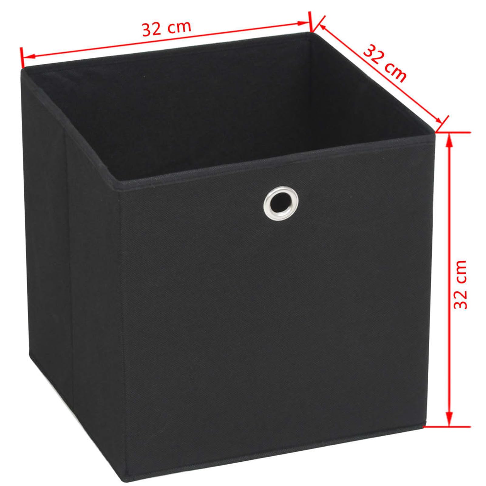 LAPOOH Aufbewahrungsboxen 10 STK. Vliesstoff 32 x 32 x 32 cm Schwarz, Spielzeugkiste, Aufbewahrungskiste, Kleideraufbewahrung, Kleideraufbewahrung & Organisation